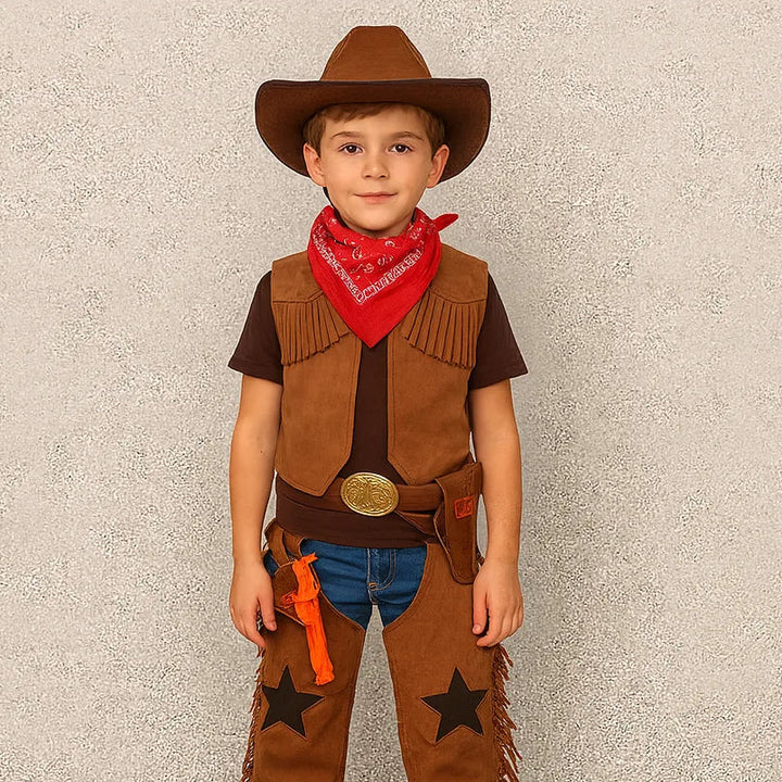 Gilet Cowboy Enfant Marron Classique