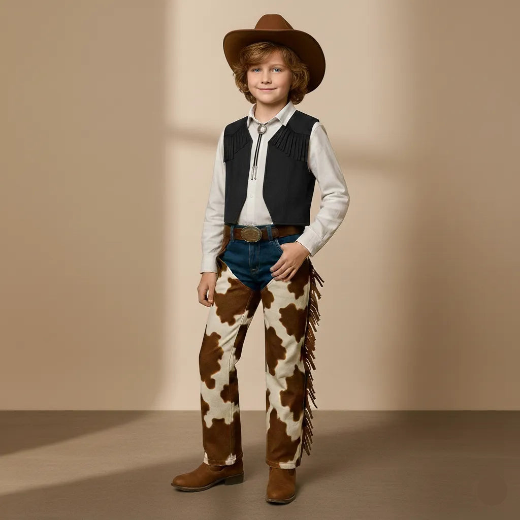 Gilet Cowboy Enfant Noir