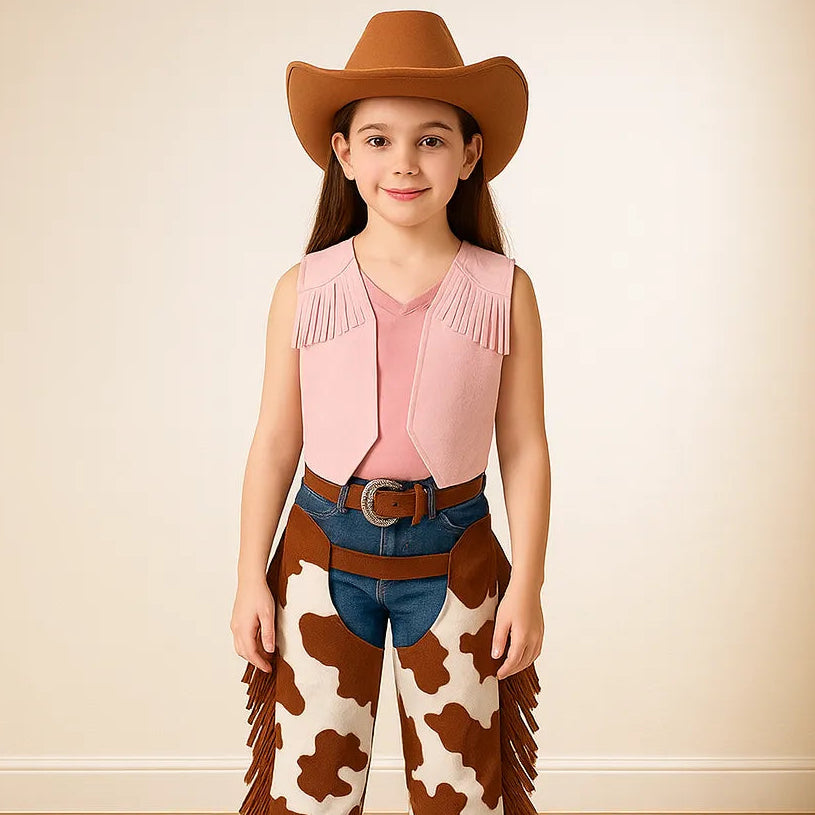 Gilet Cowboy Enfant Rose