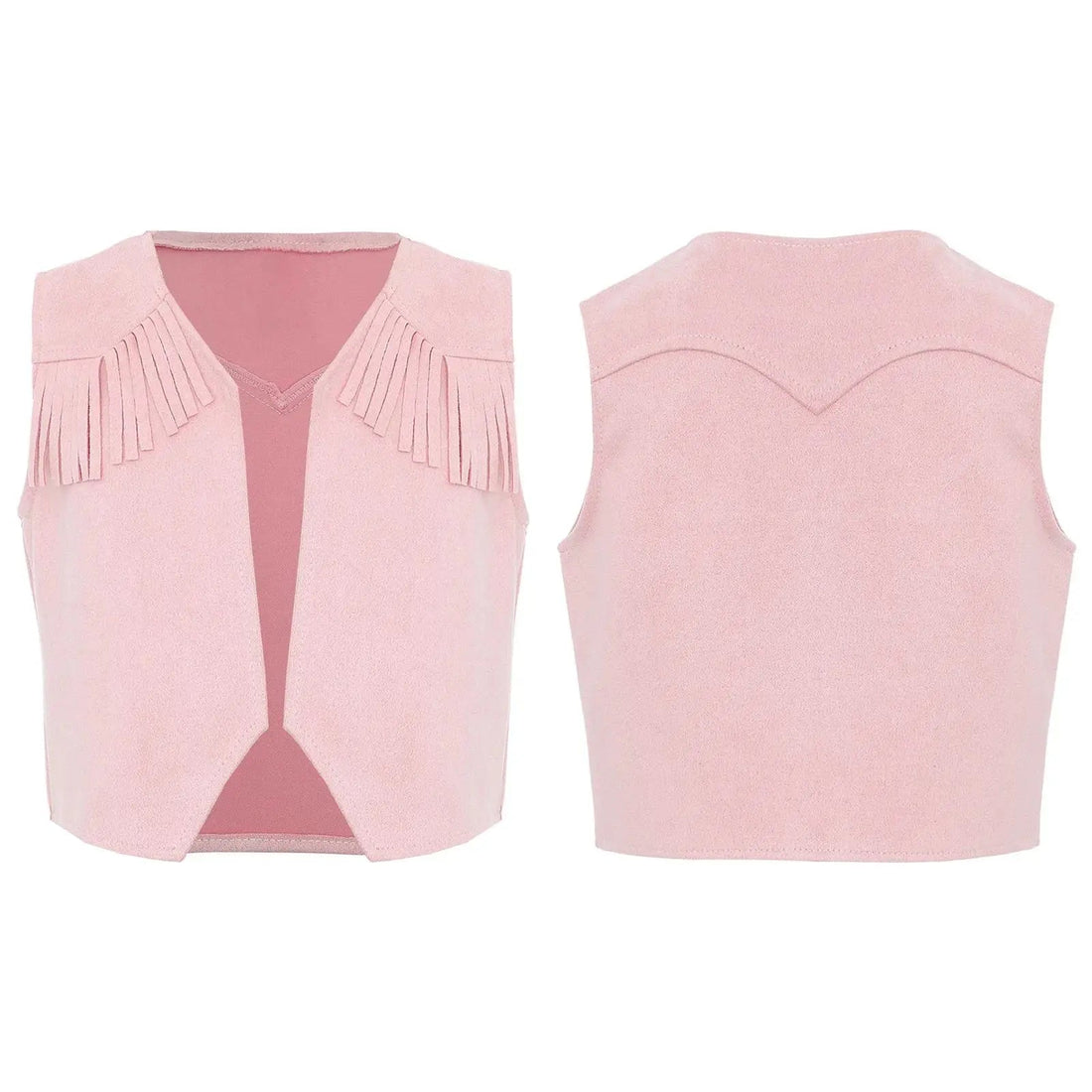Gilet Cowboy Enfant Rose Dos