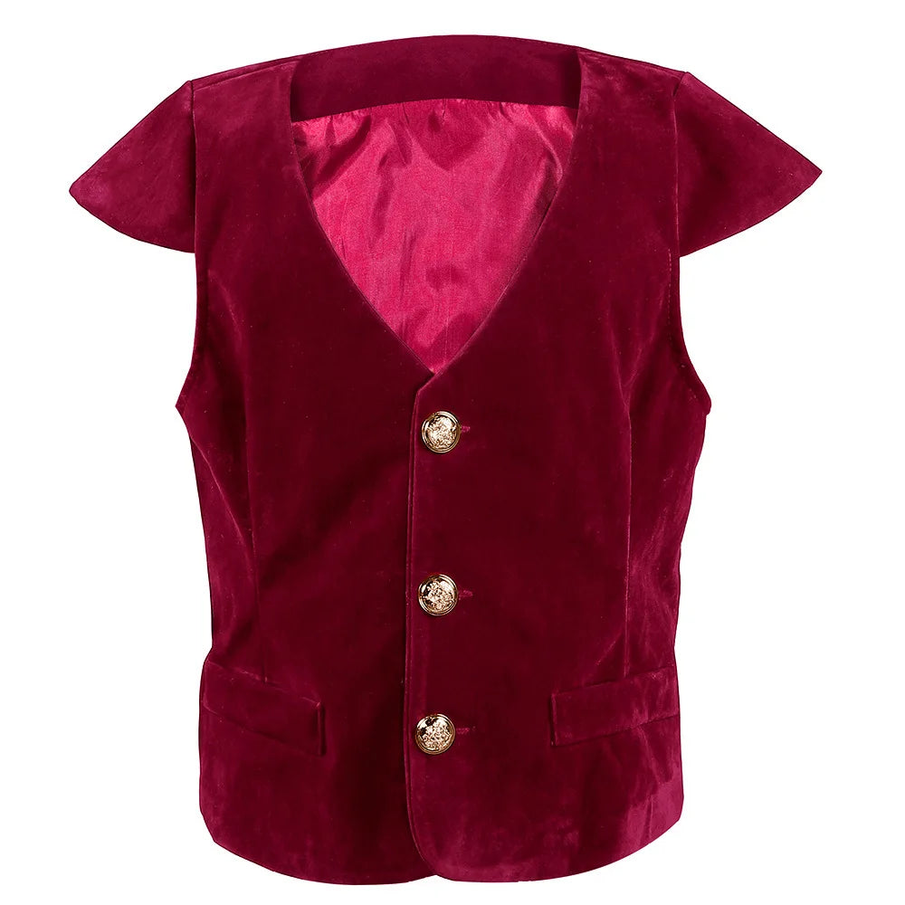 Gilet Pirate Grenat Enfant en Polyester