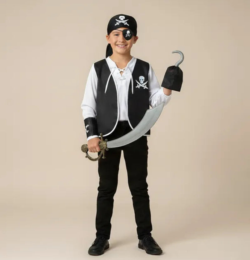 Gilet Pirate Noir Accessoirisé