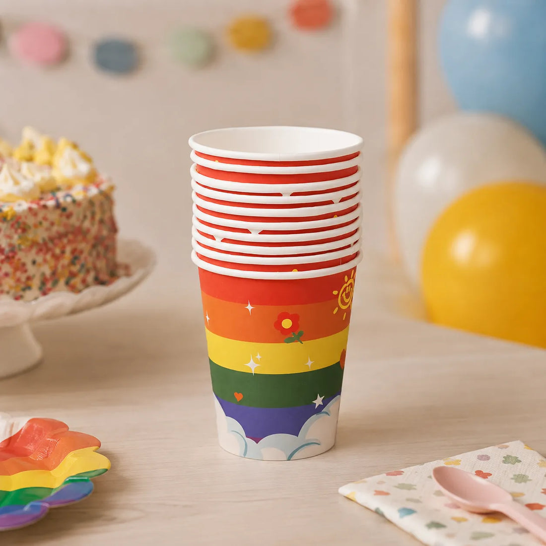 Gobelet Anniversaire Arc-en-ciel Unique