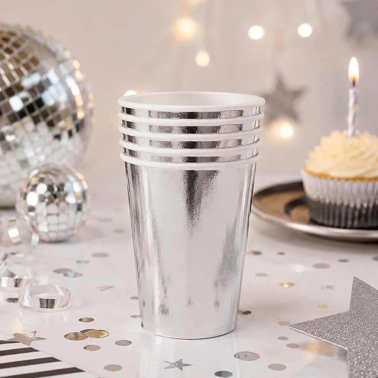 Gobelet Anniversaire Argenté Brillant