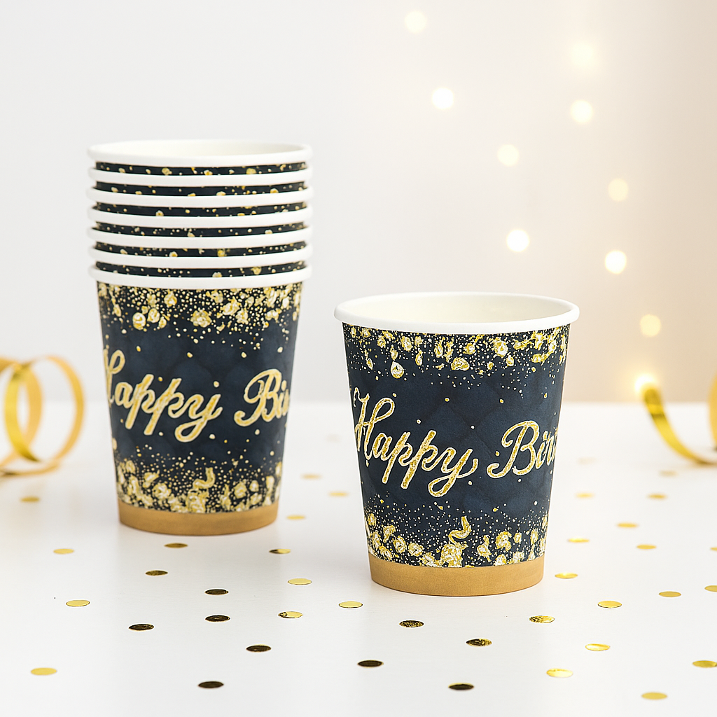 Gobelet Anniversaire Noir et Or