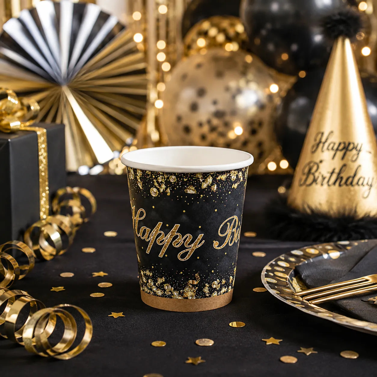Gobelet Anniversaire Noir et Or Classe