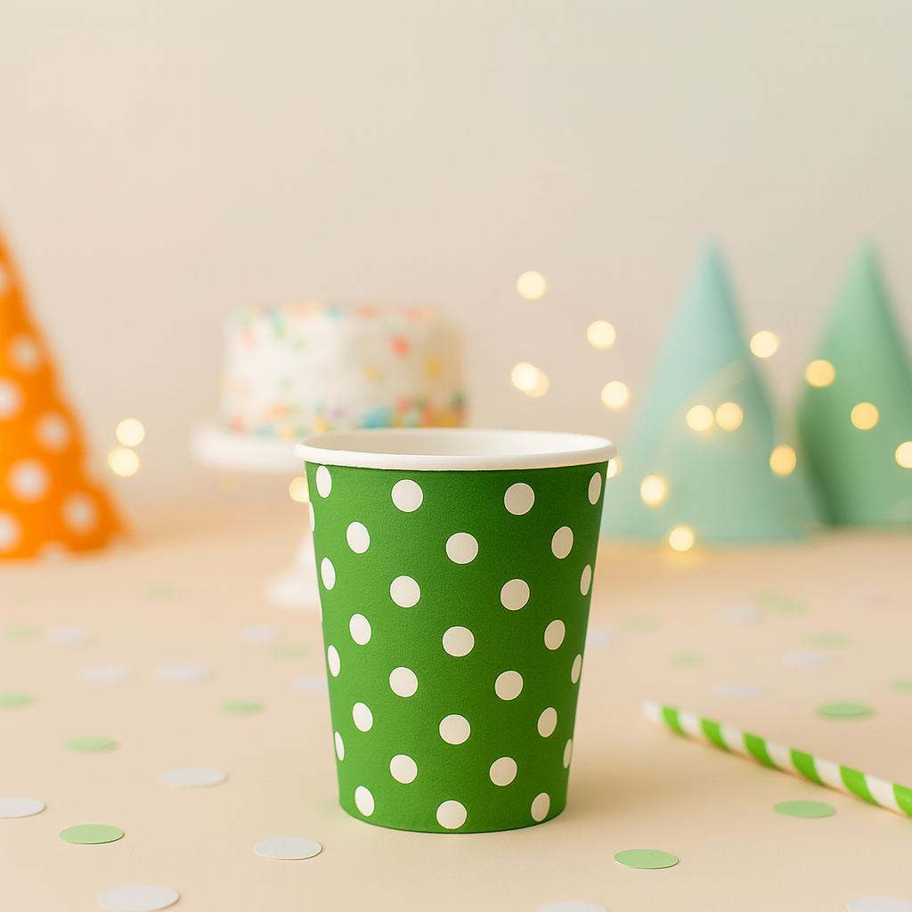 Gobelet Anniversaire à Pois Vert