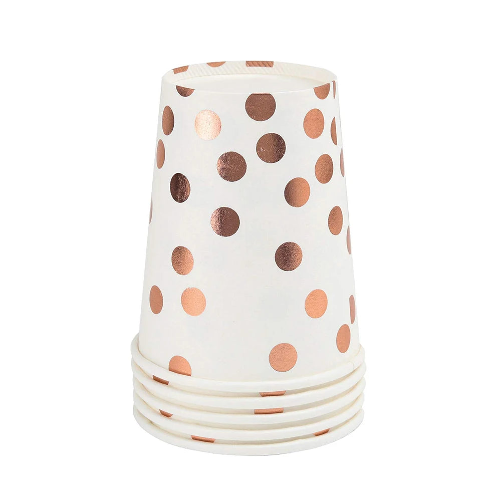 Gobelet Blanc à Pois Rose Gold