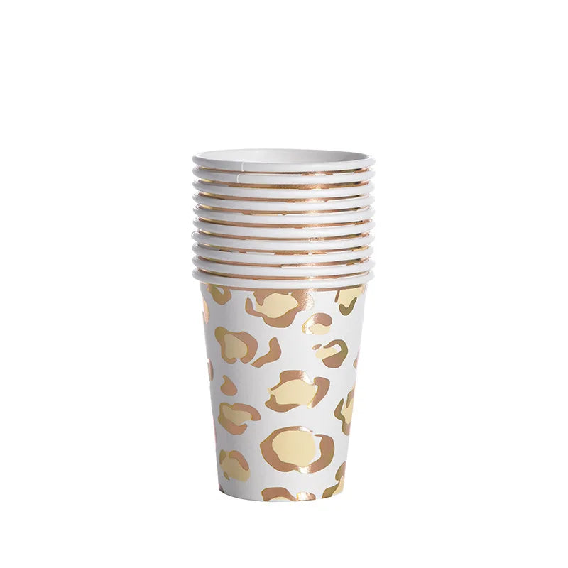 Gobelet Imprimé Léopard Doré