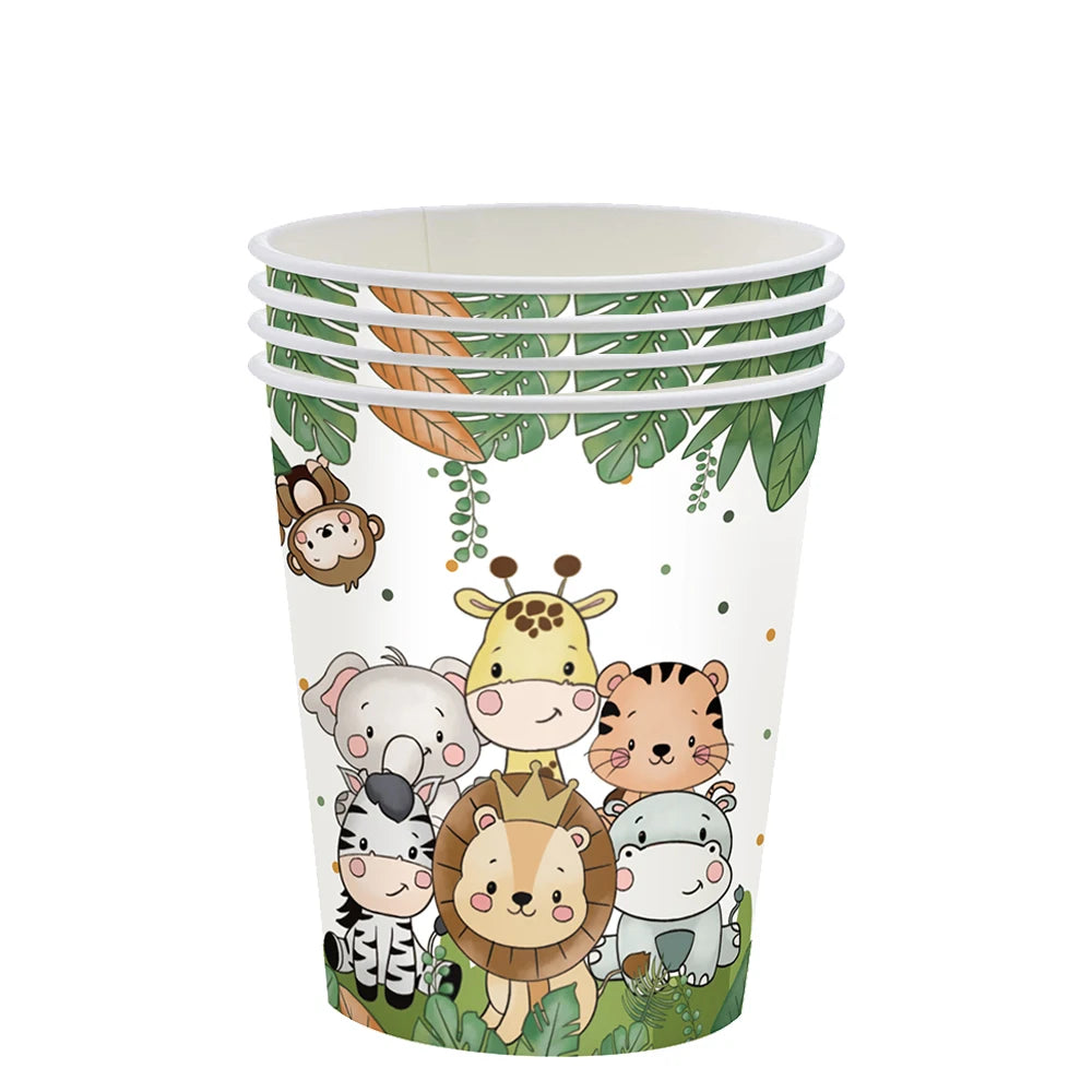 Gobelet Jetable Animaux de la Jungle Mignon