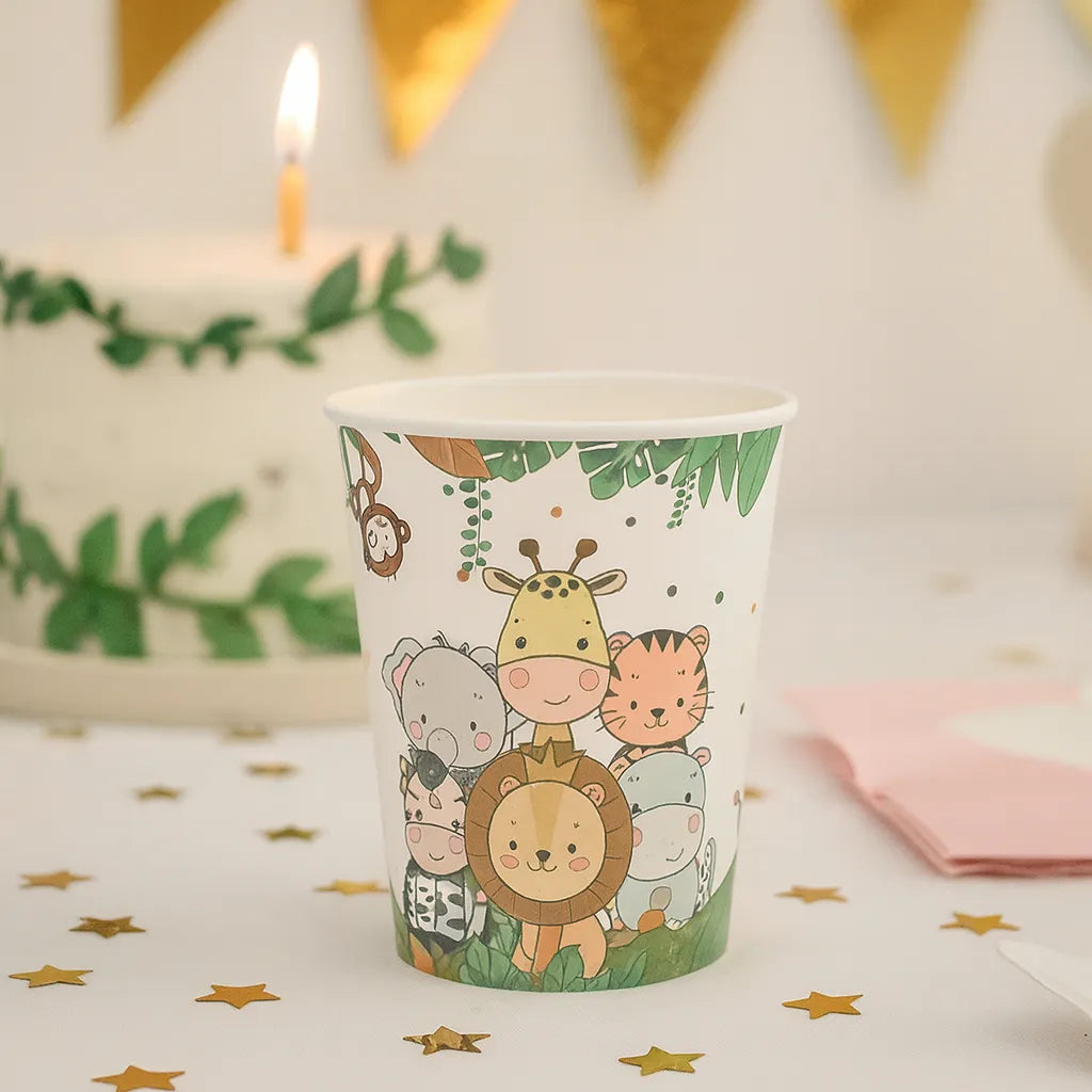 Gobelet Jetable Animaux de la Jungle Mignon
