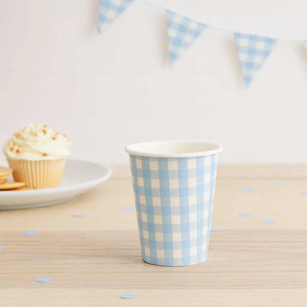 Gobelet Jetable Carreaux Bleu