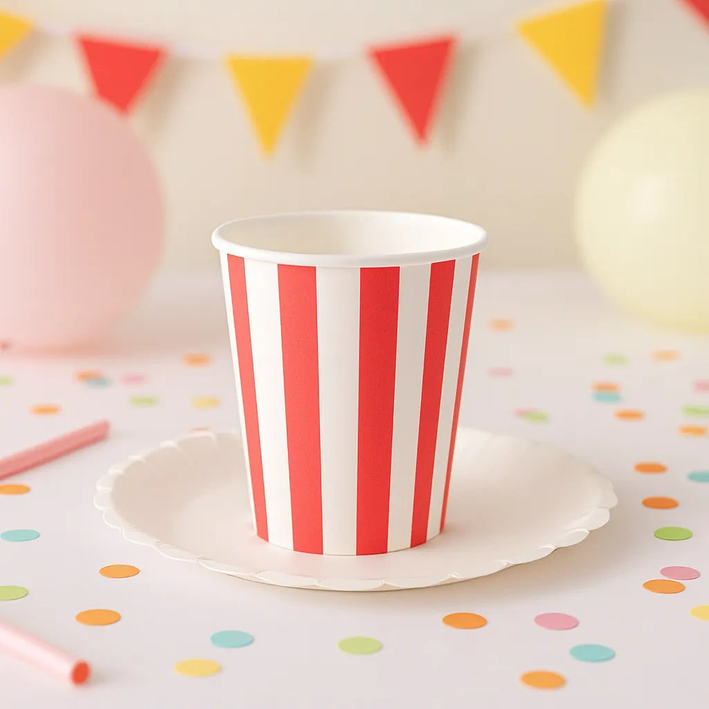Gobelet Jetable Rayé Rouge