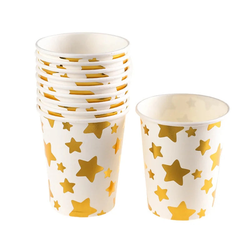 Gobelet Jetable Étoilé Doré stylé