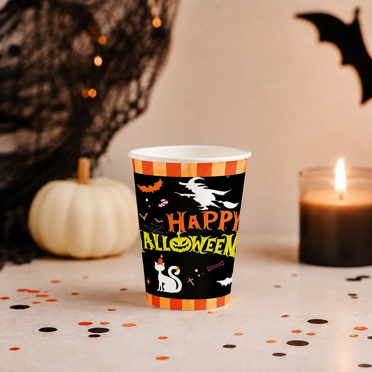 Gobelet en Carton Happy Halloween Pratique