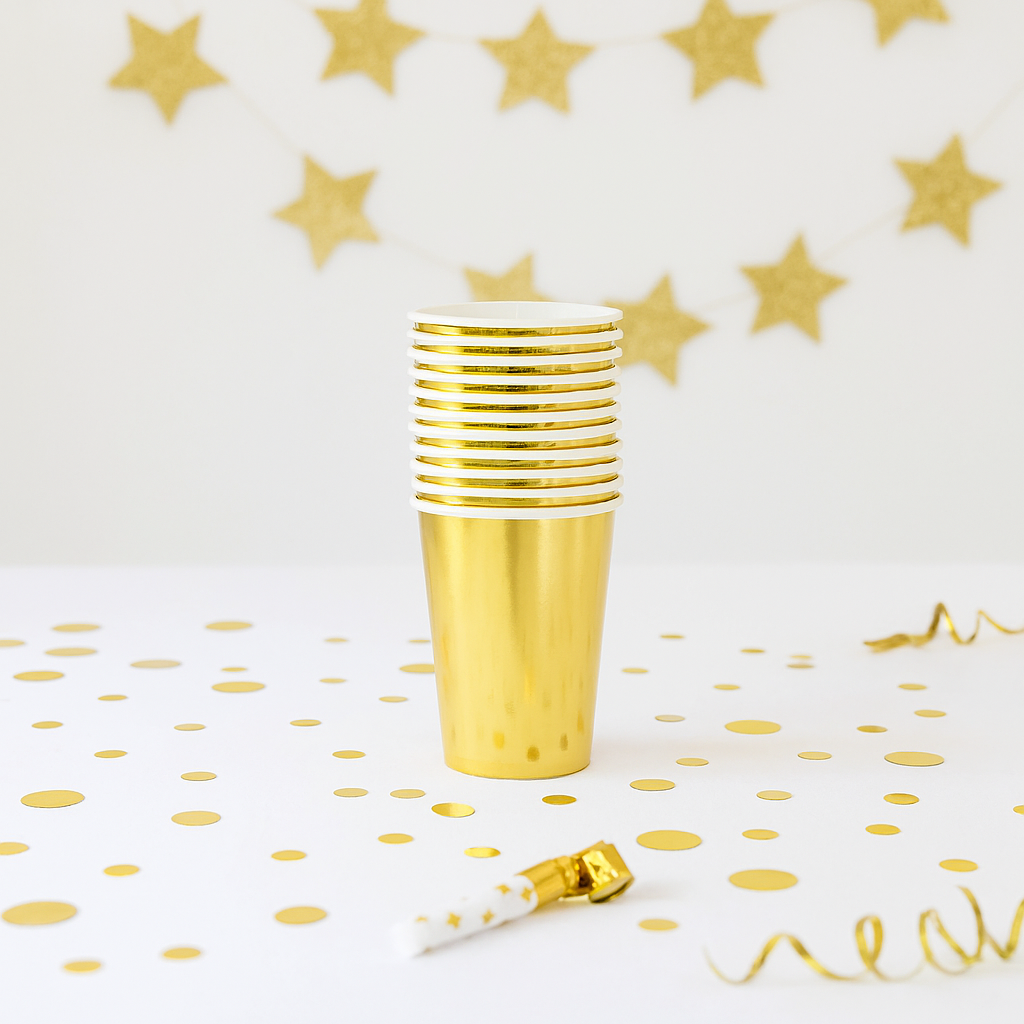 Gobelet en Papier Doré Festif