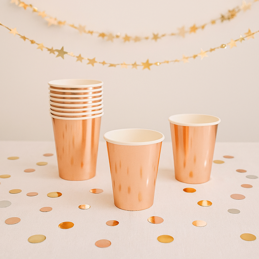 Gobelets Jetables Or Rose Girly