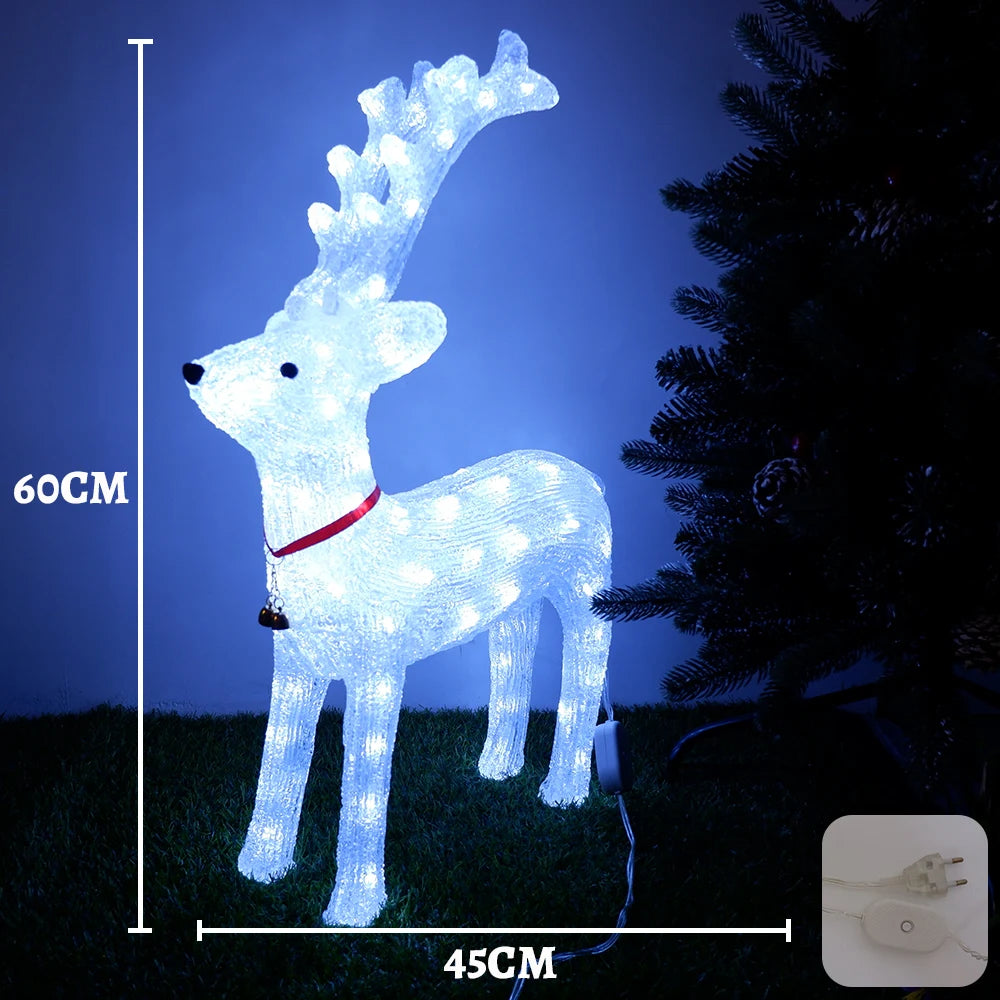Grand Cerf de Noël Lumineux Mesure