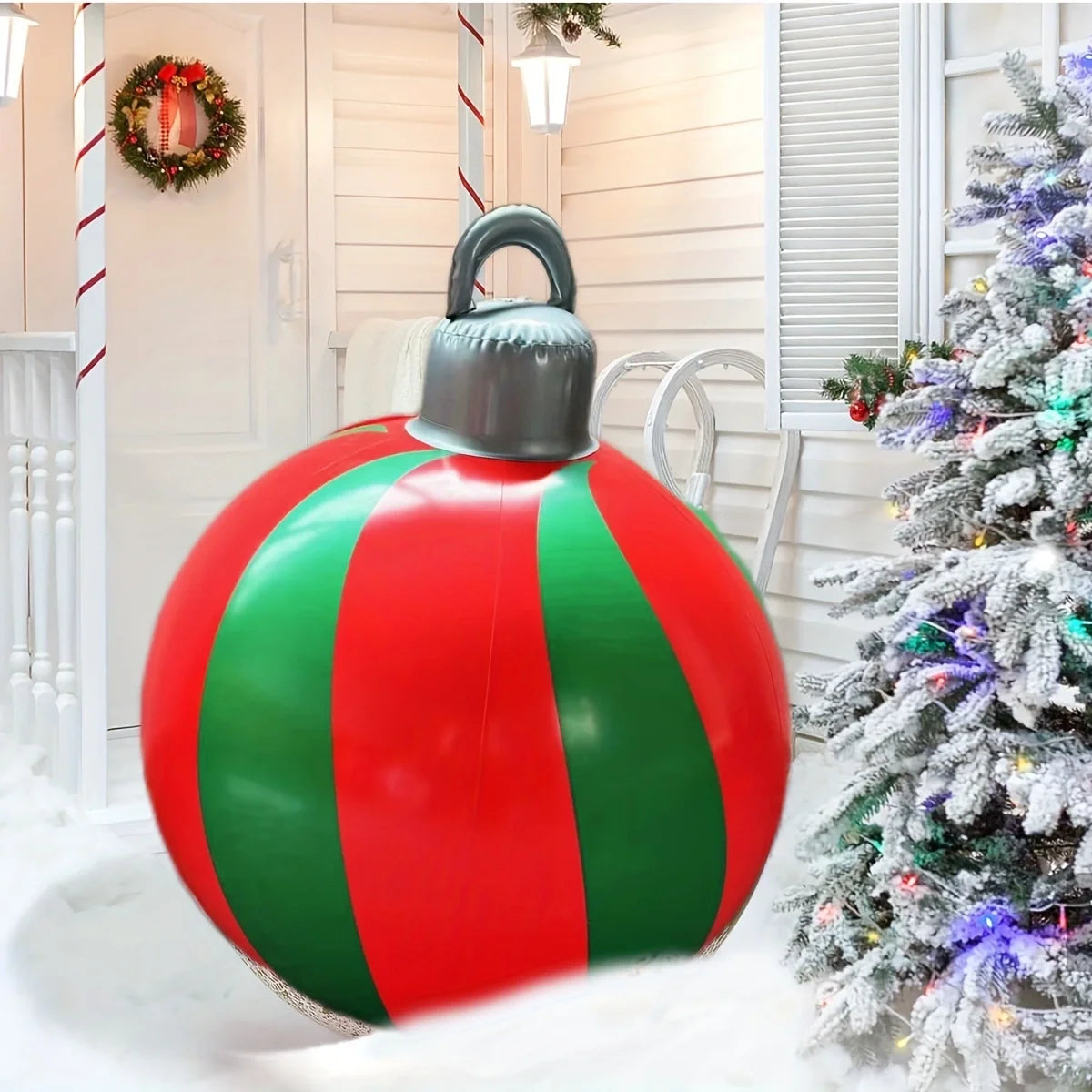 Grande Boule Gonflable Vert et Rouge