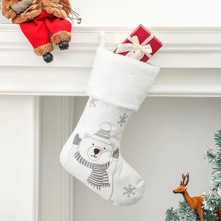 Grande Chaussette de Noël Motif Ours