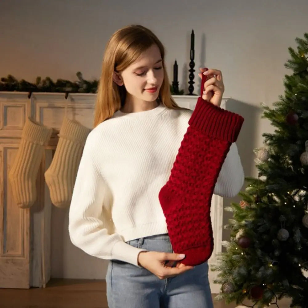 Grande Chaussette de Noël Rouge cocooning