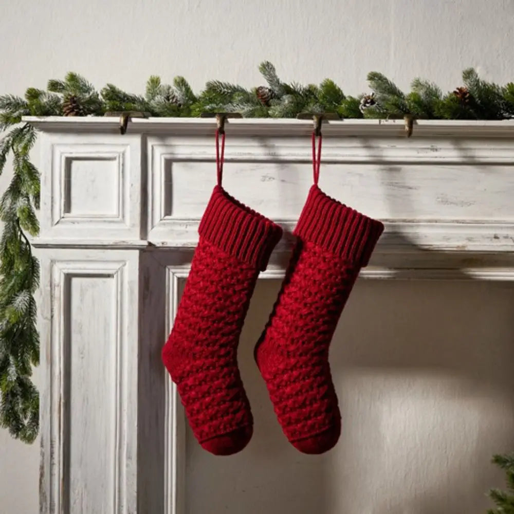Grande Chaussette de Noël Rouge douillet