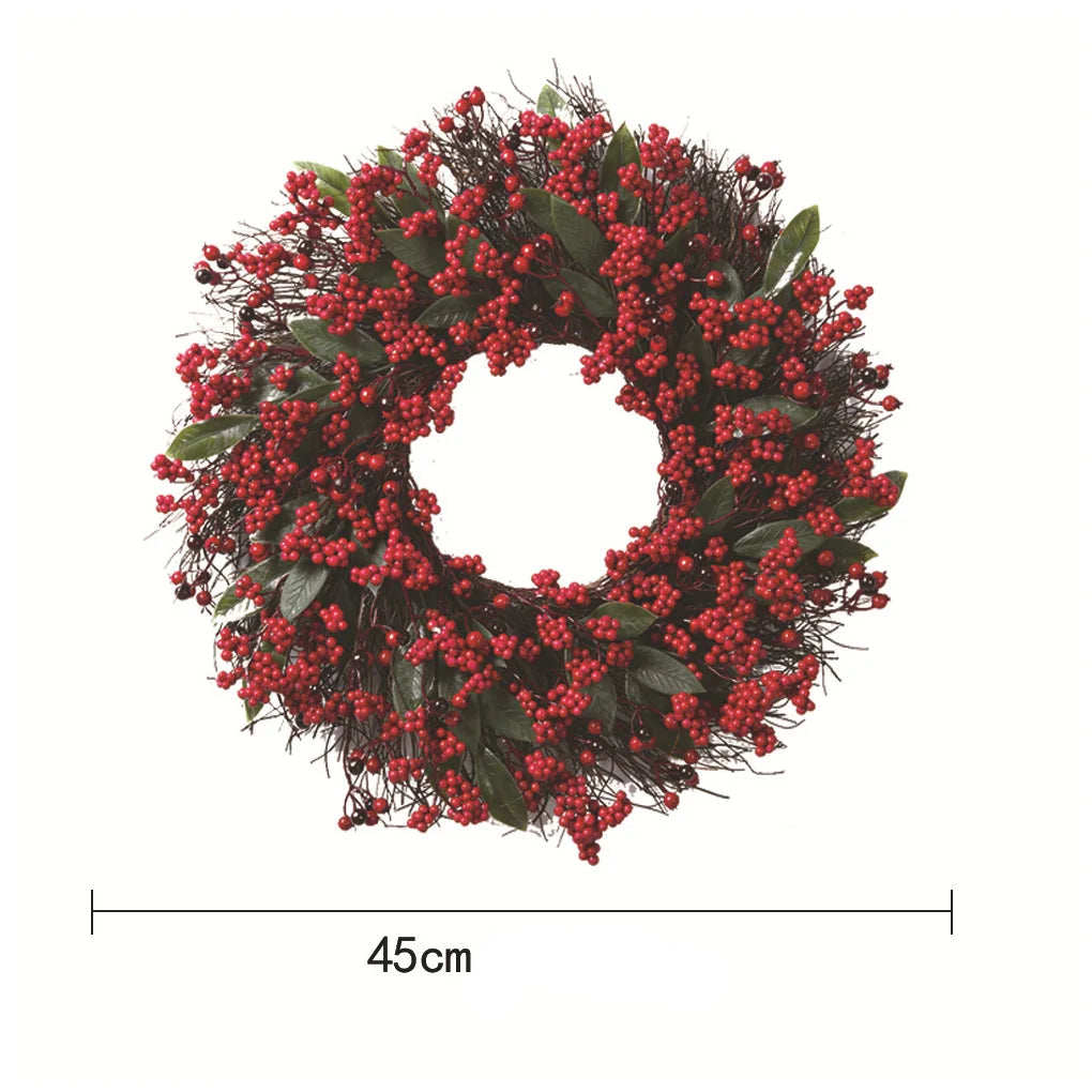 Grande Couronne de Noël Baies de Houx élégant