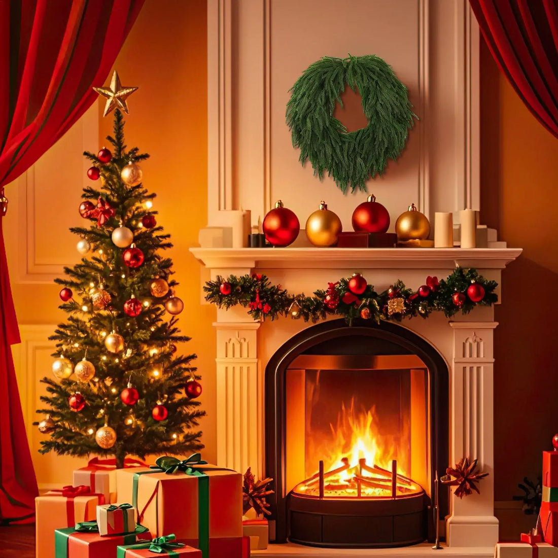 Grande Couronne de Noël Verte