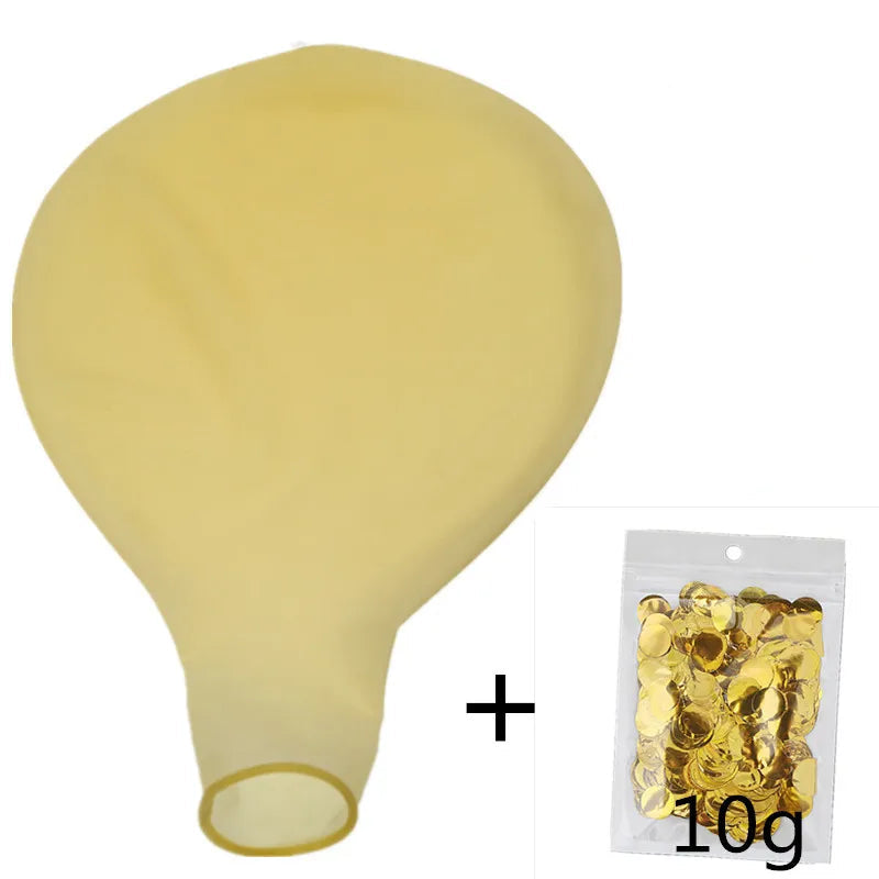 Gros Ballon Transparent à Confettis Dorés Beau