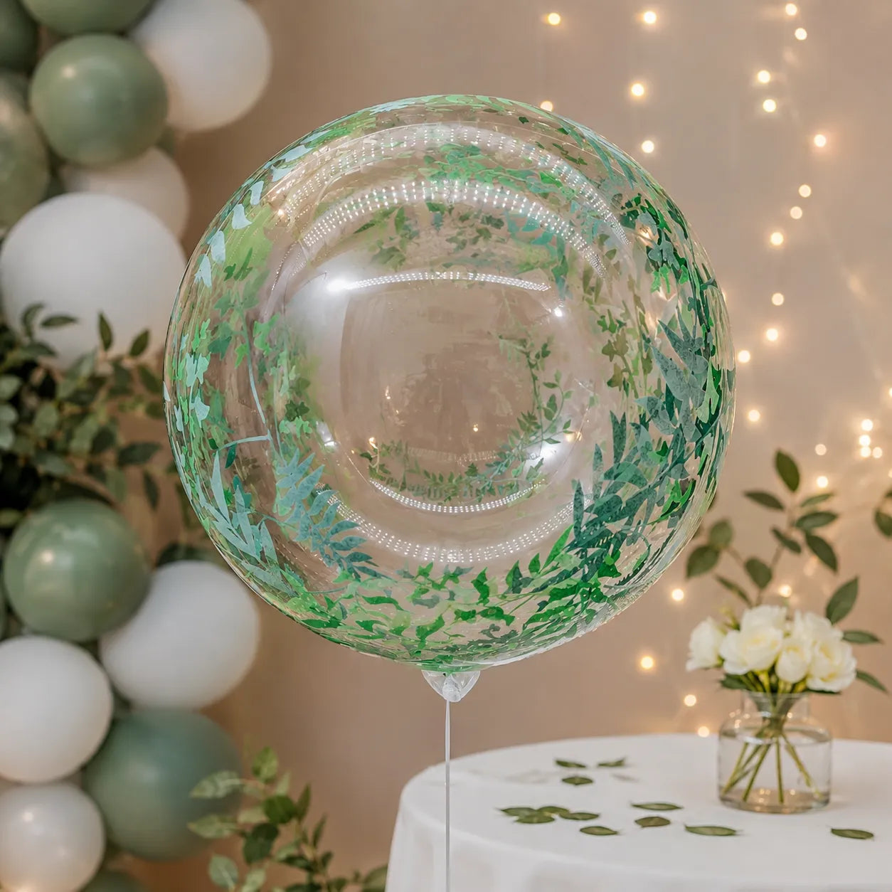 Gros Ballon Transparent à Feuillages Original