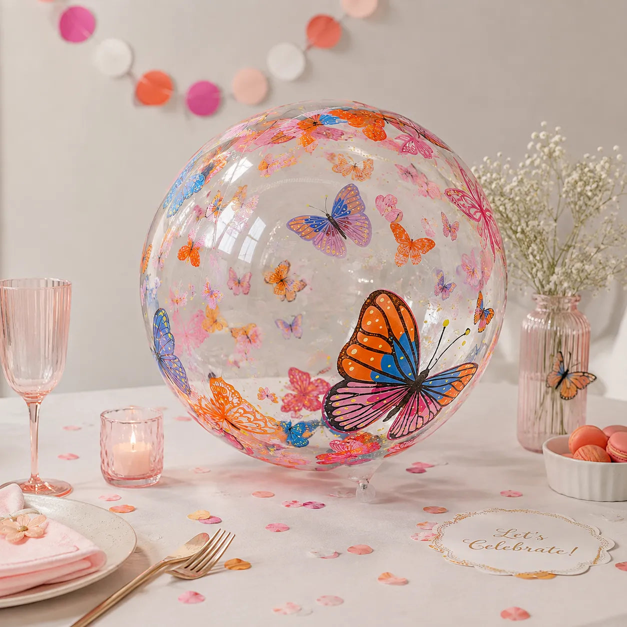 Gros Ballon Transparent Papillons Original