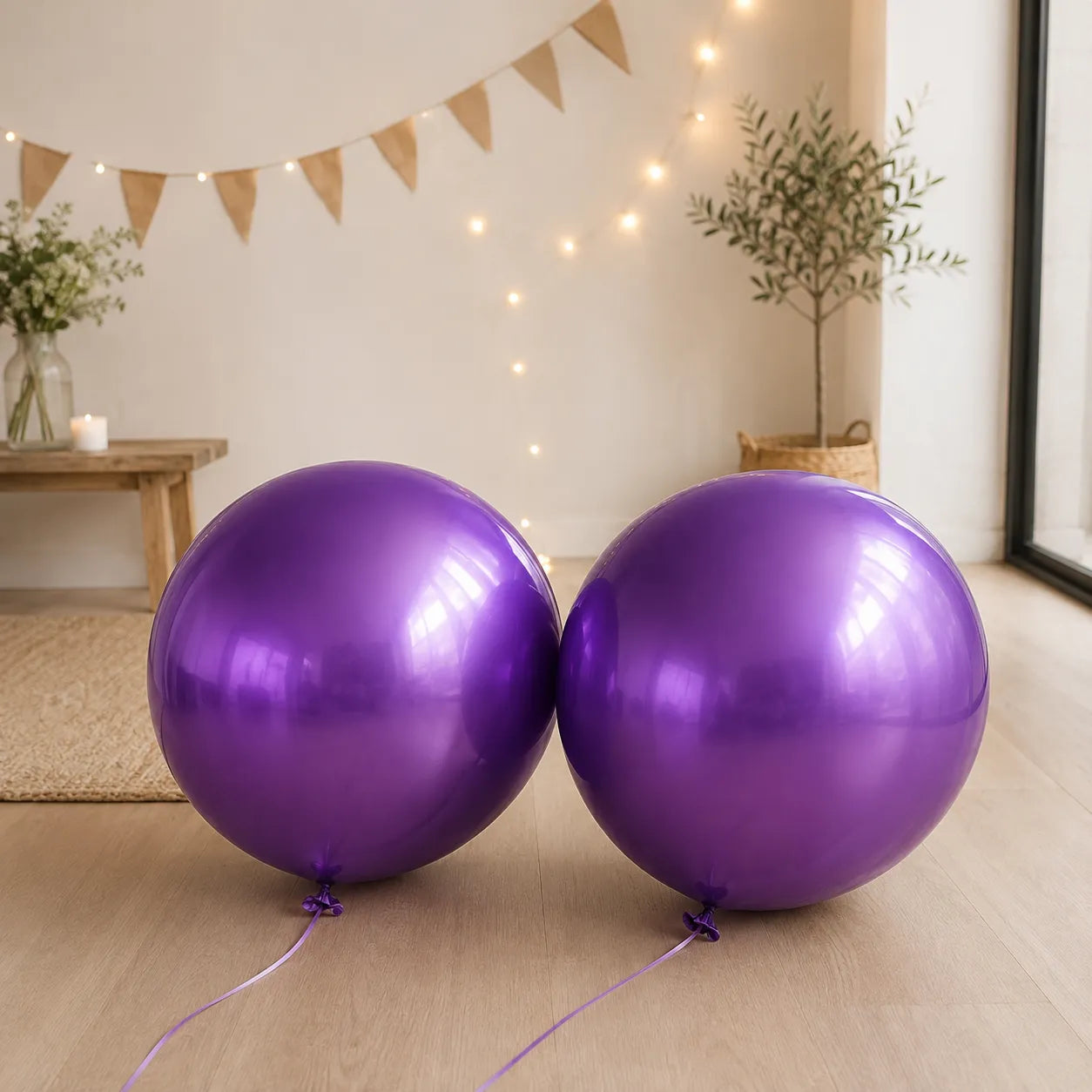 Gros Ballon Violet Métallisé Pratique