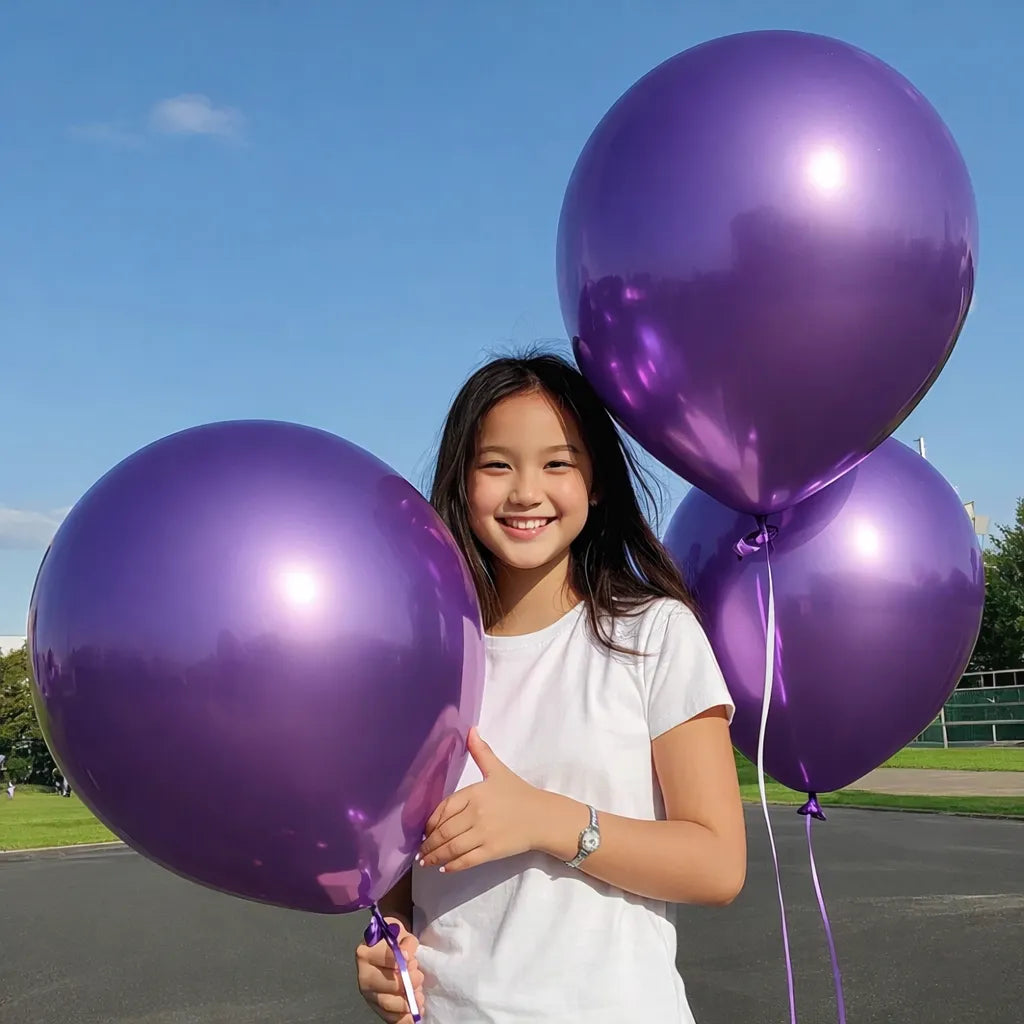 Gros Ballon Violet Métallisé Unique