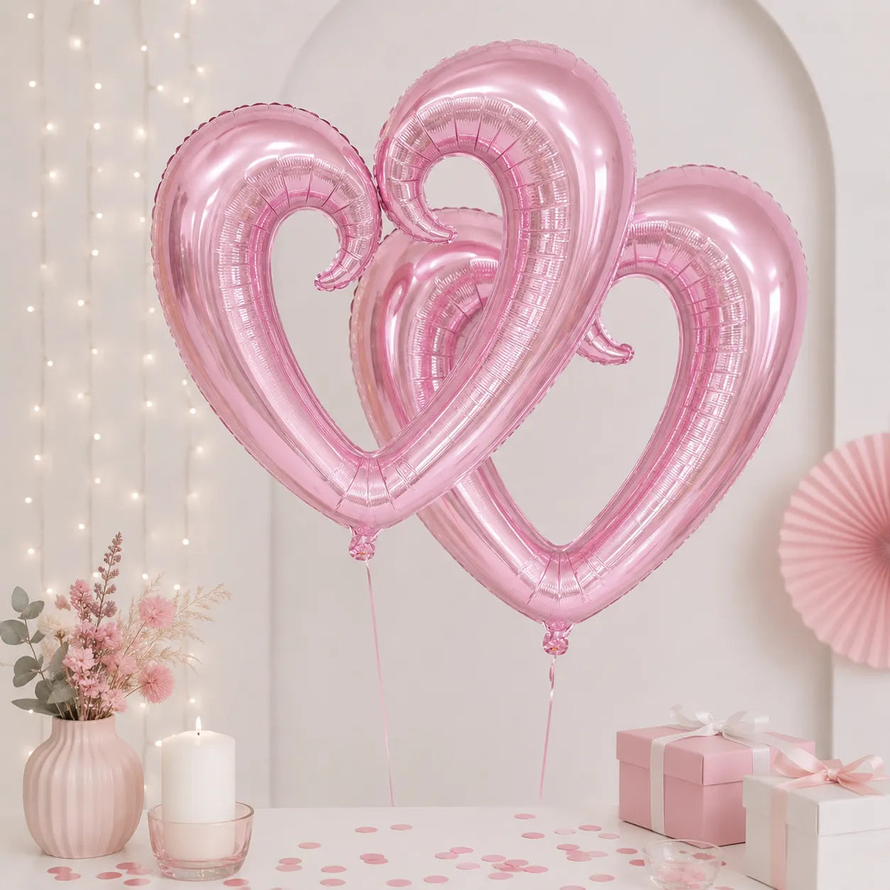 Gros Ballons Cœur Roses Kawai