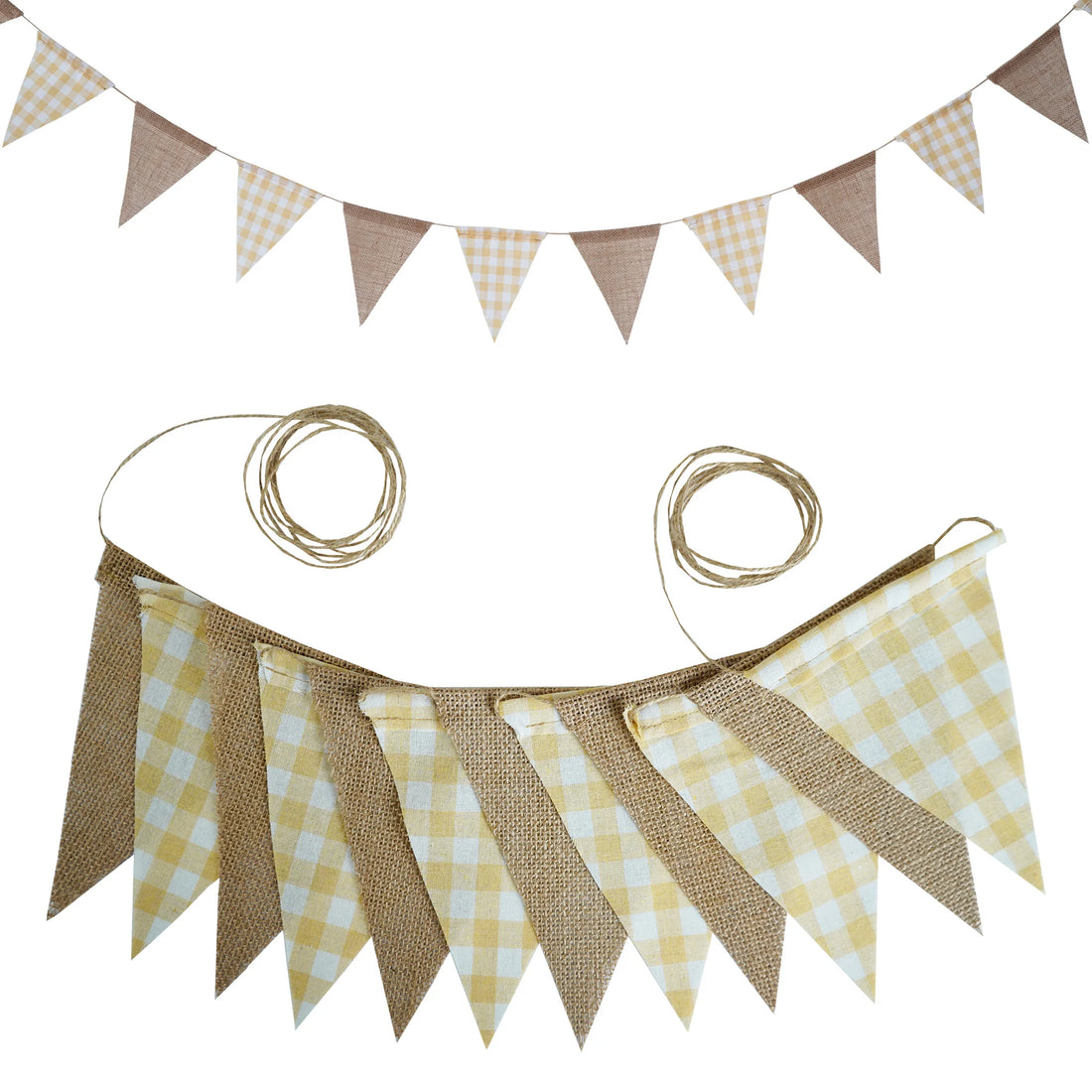 Guirlande Anniversaire Carreaux Beiges-Marrons Unique