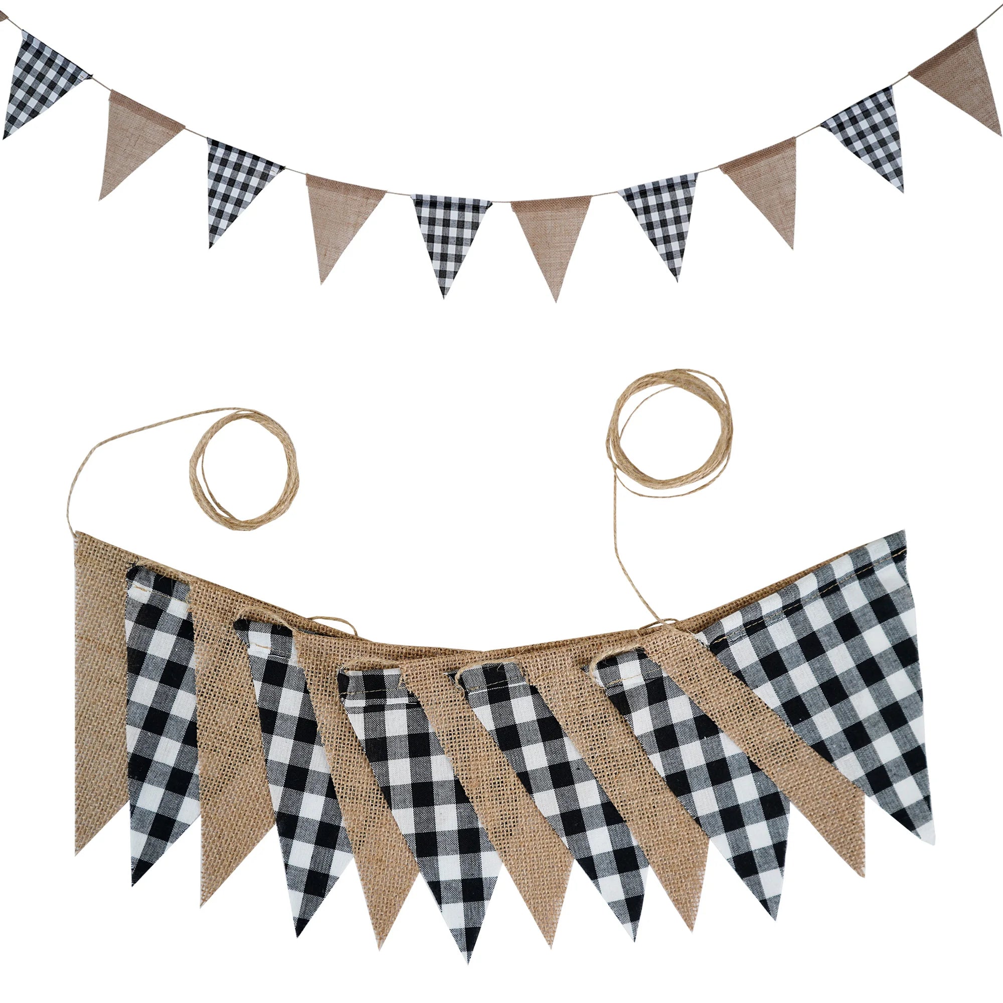 Guirlande Anniversaire Carreaux Noirs-Marrons Pratique