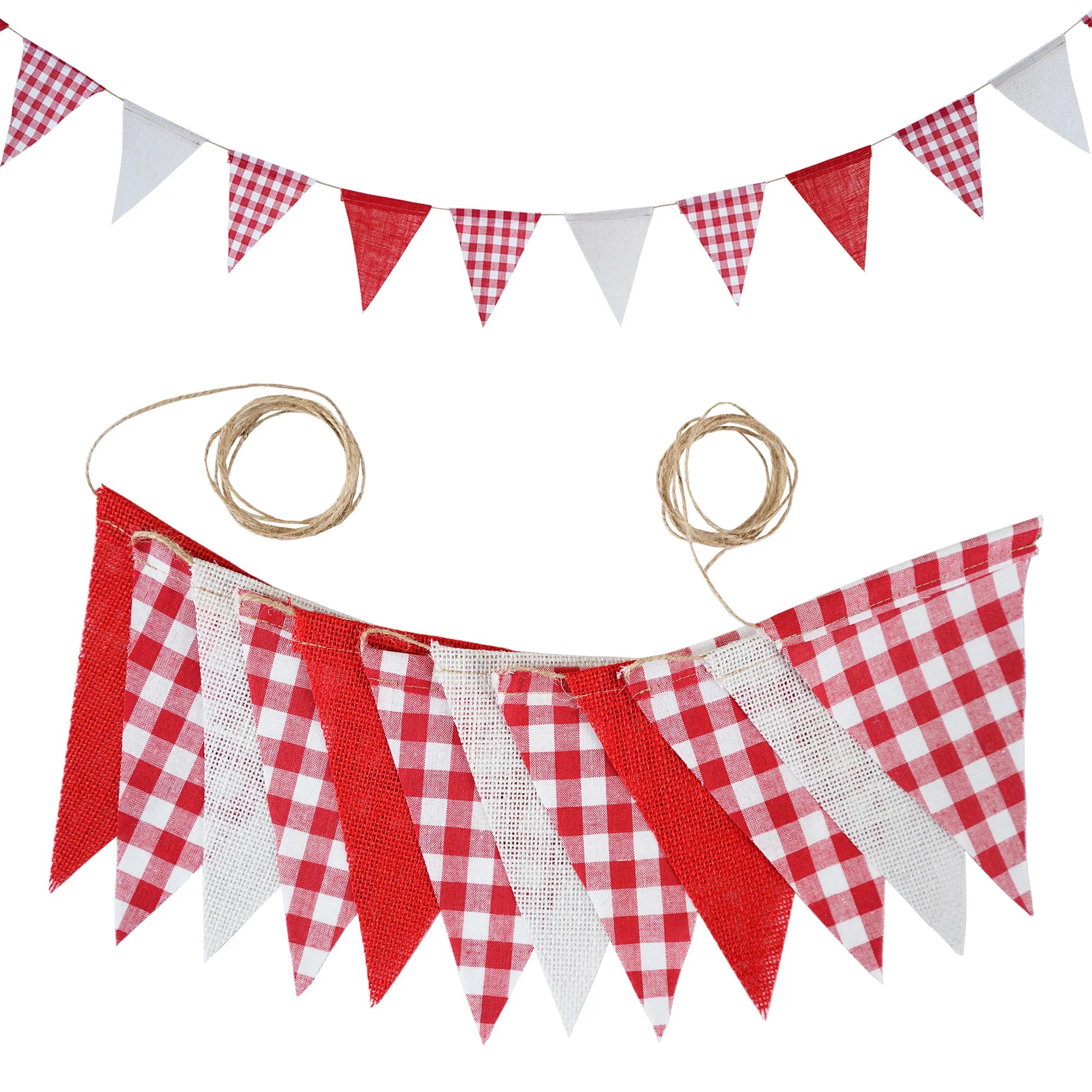 Guirlande Anniversaire Carreaux Rouges-blancs Unique