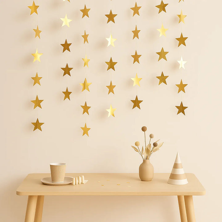 Guirlande Anniversaire Etoiles Dorées