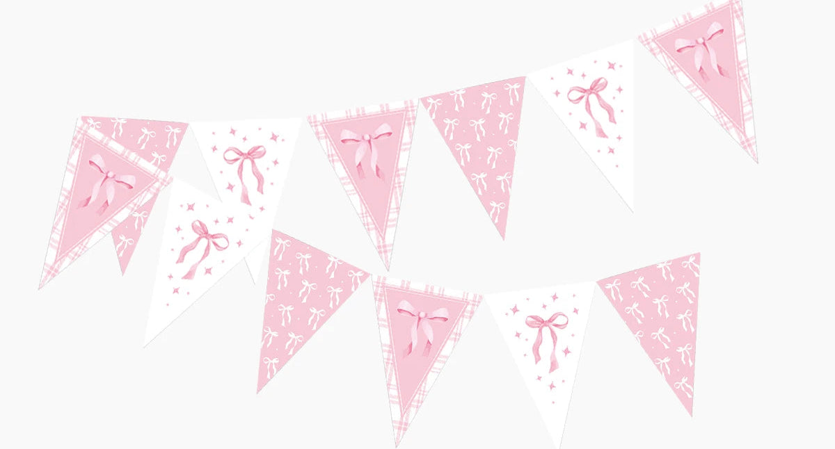 Guirlande Anniversaire Nœud Rose Unique