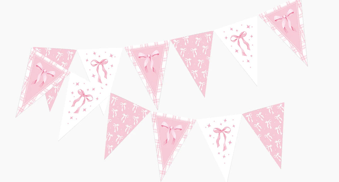 Guirlande Anniversaire Nœud Rose Unique