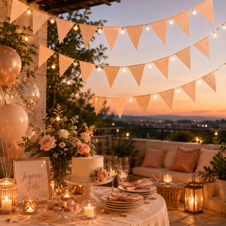 Guirlande Anniversaire Rose Gold Romantique