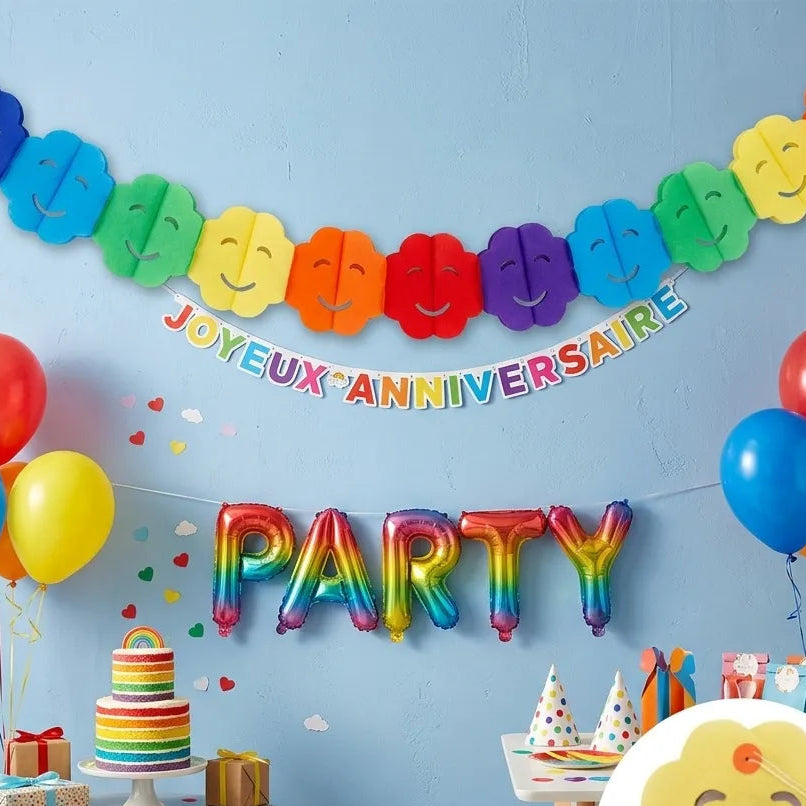 Guirlande Anniversaire en Papier Fleurs Festifs
