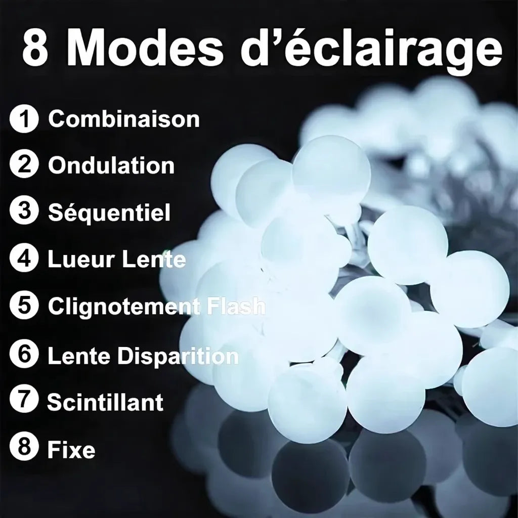 Guirlande Blanc Froid Solaire Elégant