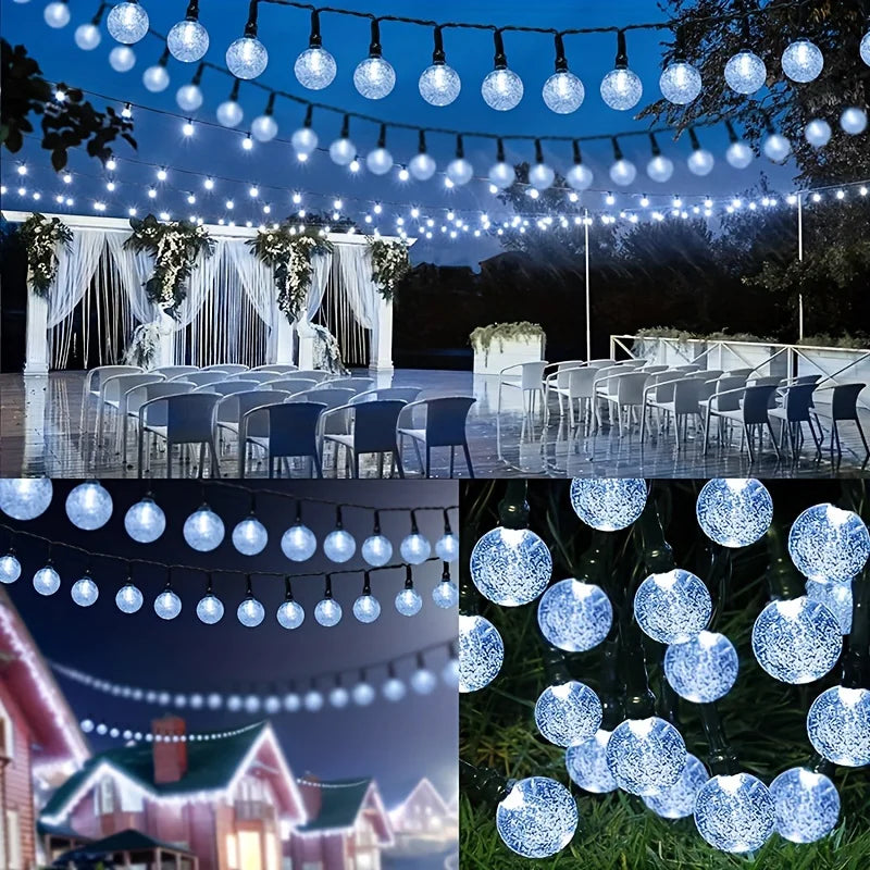 Guirlande Boules Extérieure Blanc Froid Stylé