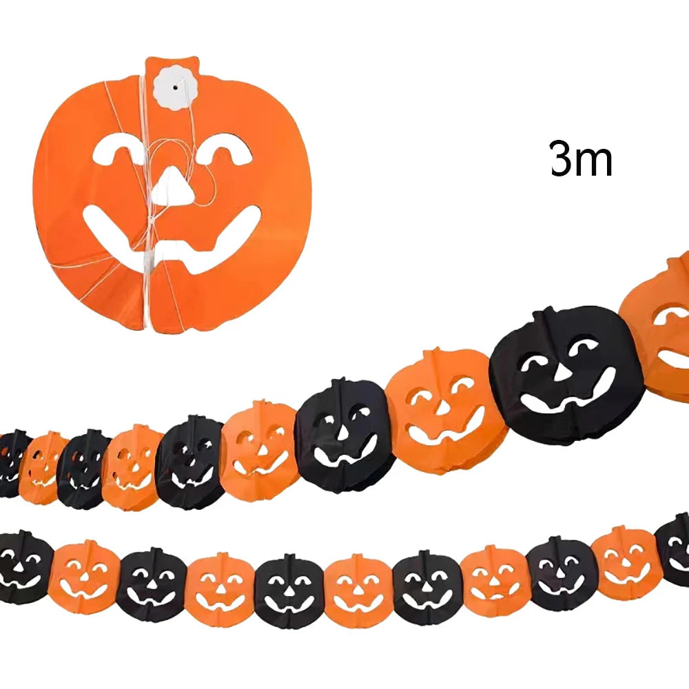 Guirlande Citrouille Halloween en Papier Originale