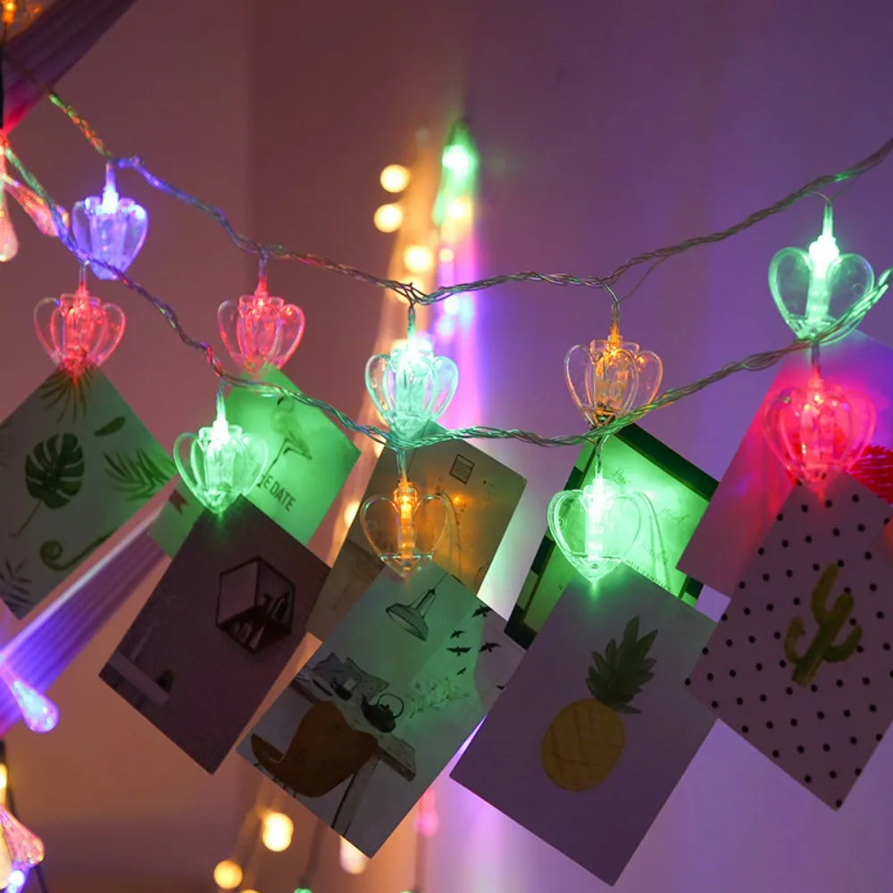 Guirlande à Clips Cœur Lumineux Multicolore Design