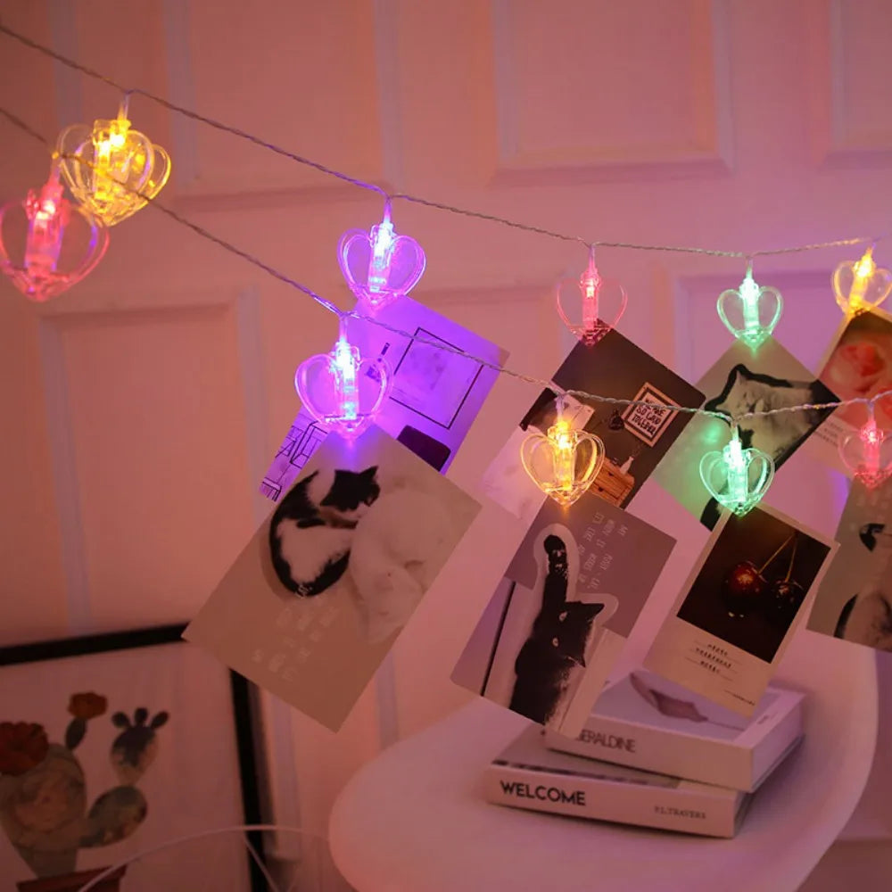 Guirlande à Clips Cœur Lumineux Multicolore Unique