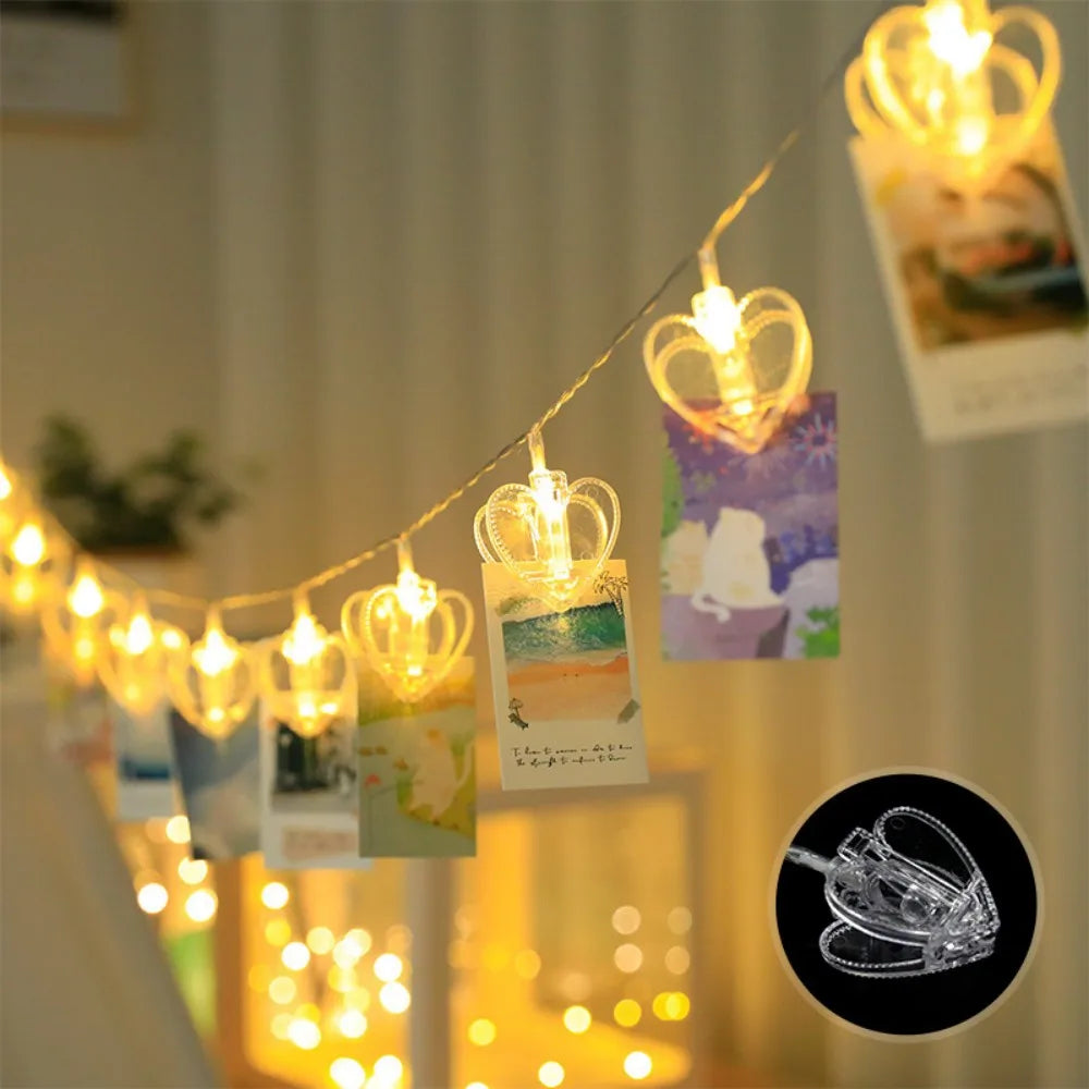 Guirlande à Clips Cœur Lumineux Raffinée