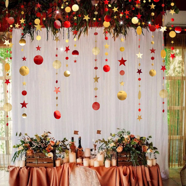 Guirlande Décorative Rouge et Doré