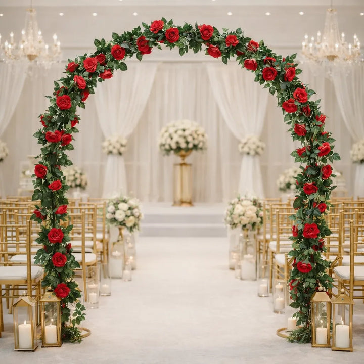 Guirlande De Roses Rouges Déco Arche Mariage